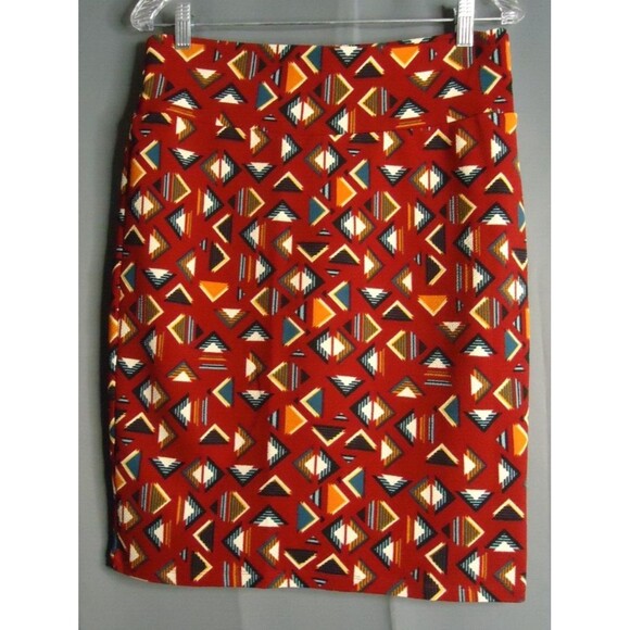 LuLaRoe Cassie Pencil Skirt Stretch Colorful Multicolored Triangle Print Med - Picture 6 of 6